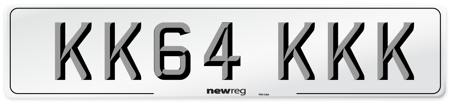 KK64 KKK Number Plate from New Reg